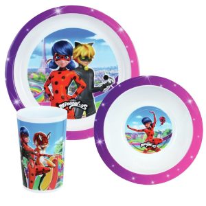 Kinder ontbijt set Disney Miraculous Ladybug 3-delig van kunststof