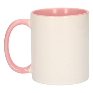 Wit met lichtroze blanco mok