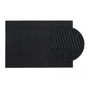Placemat gevlochten zwart 45 x 30 cm