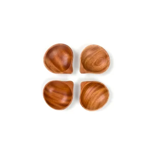 Khaya houten sauskommetje - set van 4
